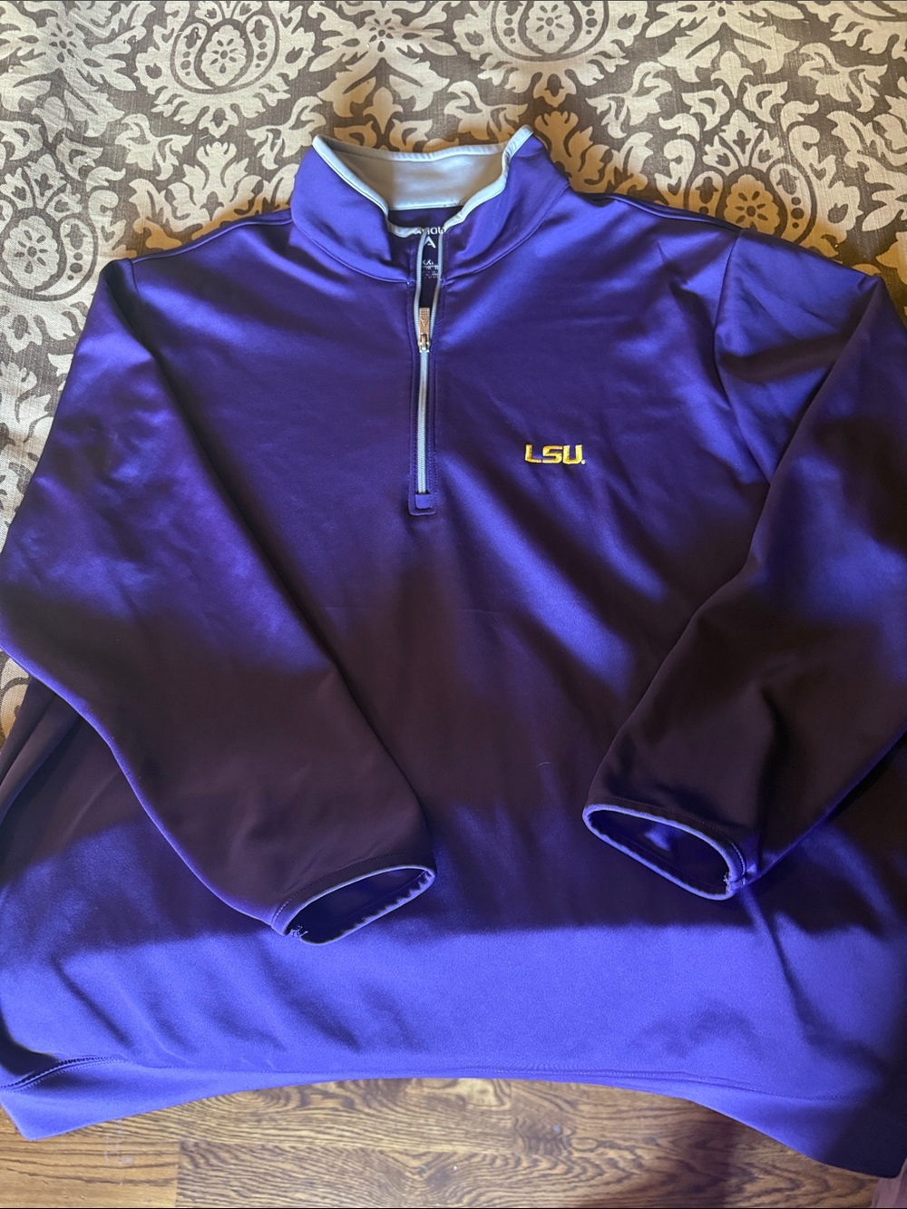 LSU Purple Quarter-Zip Pullover Sweater